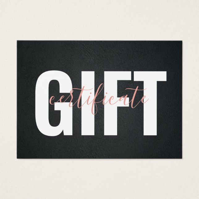 Elegante Certificado de Regalo Empresarial Rosa Ne (Frente)
