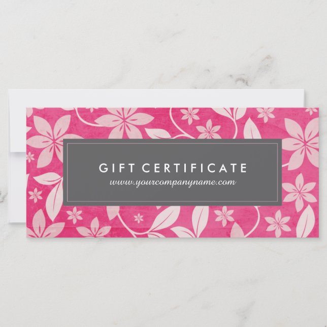 Elegante Certificado de Regalo Floral (Anverso)