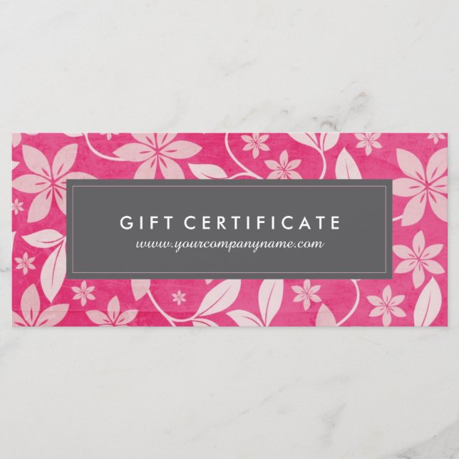 Elegante Certificado de Regalo Floral (Anverso)