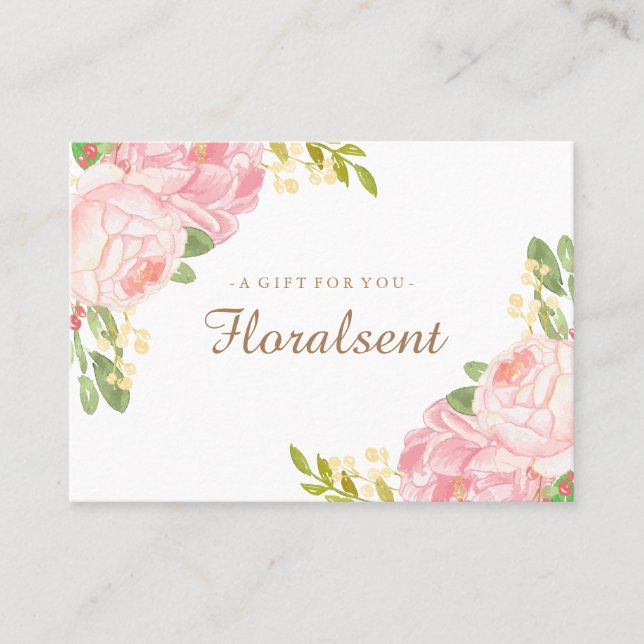Elegante certificado de regalo floral de Personali (Anverso)