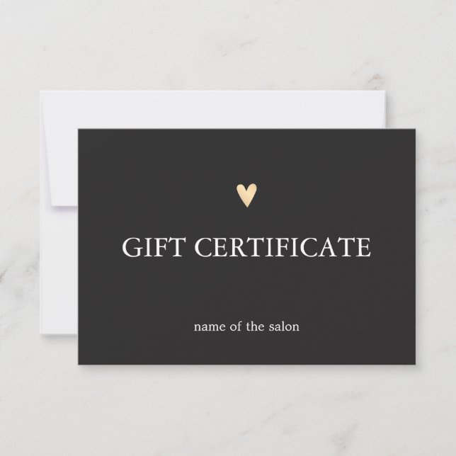 Elegante certificado de regalo gris blanco falso c (Anverso)