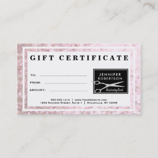 Elegante Certificado de Regalo Hairstylist