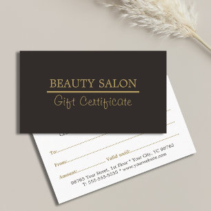 Elegante Certificado de Regalo Línea Dorada Gris B