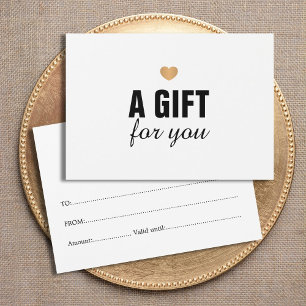 Elegante certificado de regalo para el corazón de 