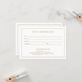 Elegante certificado de regalo para el logotipo de