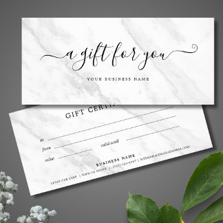 Elegante certificado de regalo para empresas de má