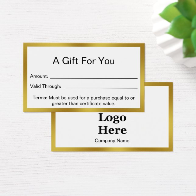 Elegante certificado de regalo para empresas en bl (Escritorio)