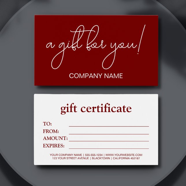 Elegante certificado de regalo para empresas en bl (Subido por el creador)