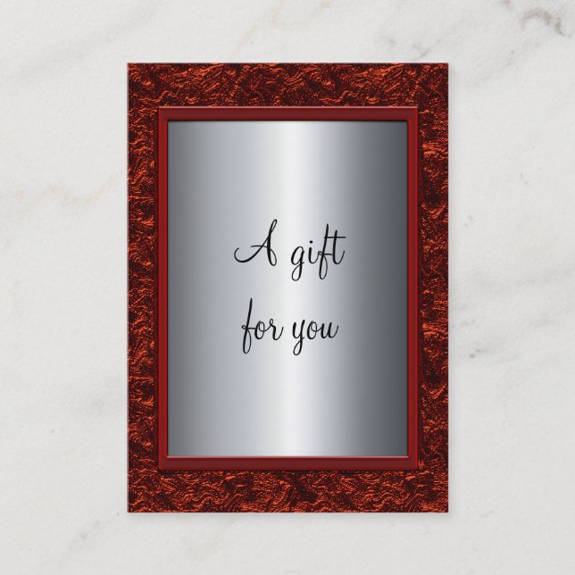 Elegante certificado de regalo para Navidades rojo (Anverso)