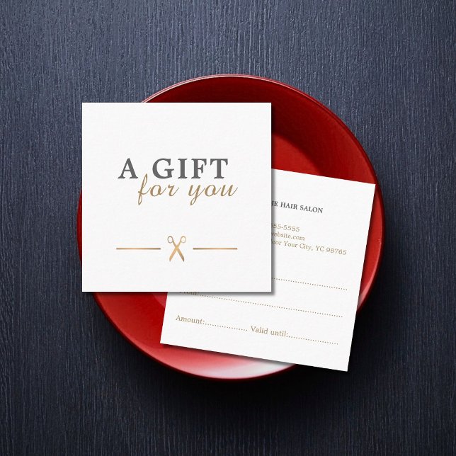 Elegante certificado de regalo para tijeras de oro (Subido por el creador)