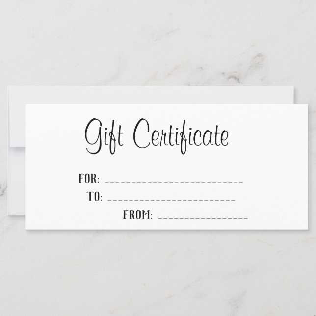 Elegante certificado de regalo personalizado de es (Anverso)