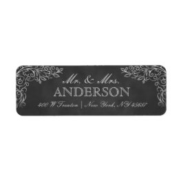 Elegante Chalkboard Filigree Retorno de etiquetas 