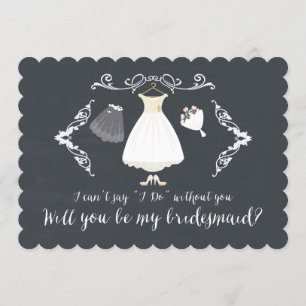 Elegante Chalkboard Serás Mi Tarjeta Para La Novia