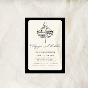 Elegante Champán Brunch Bridal Shower Invitación