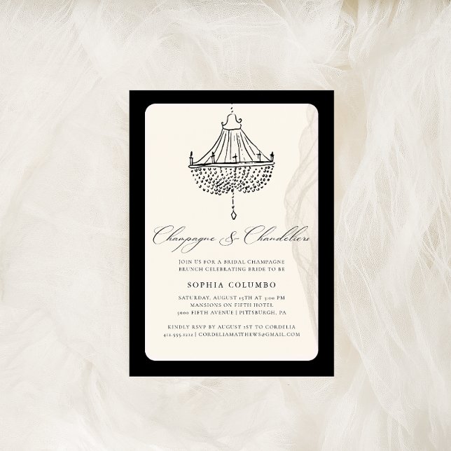 Elegante Champán Brunch Bridal Shower Invitación (Subido por el creador)