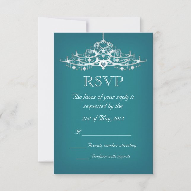 Elegante Chandelier Wedding RSVP (Anverso)