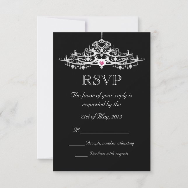 Elegante Chandelier Wedding RSVP (Anverso)