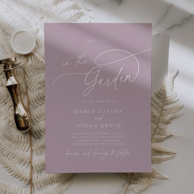 Elegante Charm Invitaciones de Boda en Jardín Rosa (Subido por el creador)