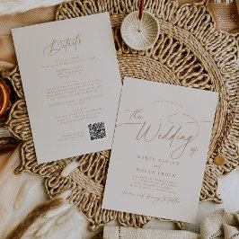 Elegante Charm Ivory Wedding Invitaciones con RSVP