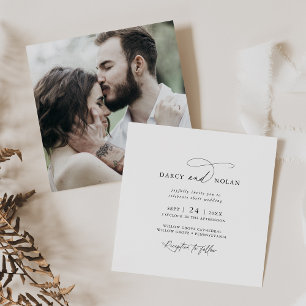 Elegante Charm Photo Modern Wedding Invitaciones