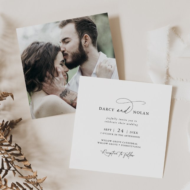 Elegante Charm Photo Modern Wedding Invitaciones (Elegant Charm Photo Modern Wedding Invitations)
