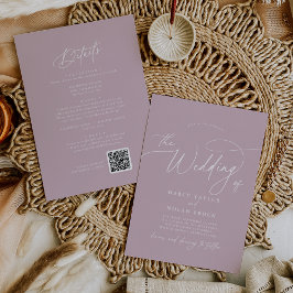 Elegante Charm Pink Wedding Invitaciones con RSVP