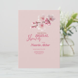 Elegante Cherry Blossom Bridal Shower Invitación