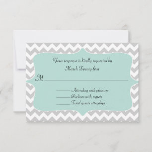 Elegante Chevron Custom Wedding RSVP Card