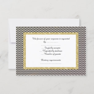 ELEGANTE CHEVRON DE ORO BLANCO NEGRO RSVP