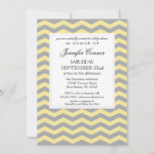 Elegante Chevron Unisex Baby Shower Invitación