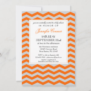 Elegante Chevron Unisex Baby Shower Invitación