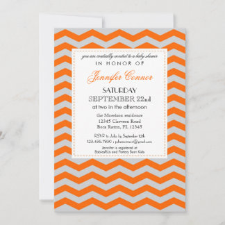 Elegante Chevron Unisex Baby Shower Invitación
