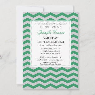Elegante Chevron Unisex Baby Shower Invitación