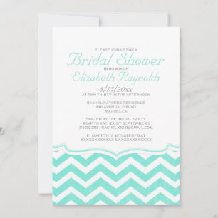 Elegante Chevron Zigzag Bridal Shower Invitaciones