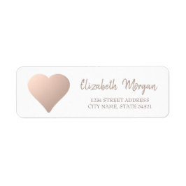 Elegante Chic,Corazón de Rosa Dorada, Etiqueta de 