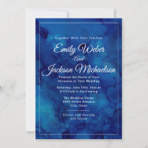 Elegante Chic Moderno Invitación de Boda Acuarela