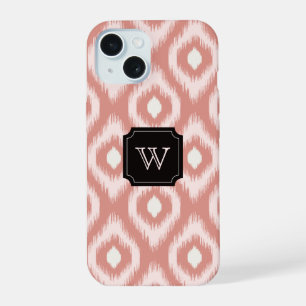 Elegante Chic Rosa Marfil Diamante Ikat Monograma