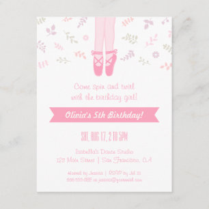 Elegante Chica Ballerina invitaciones a la fiesta 