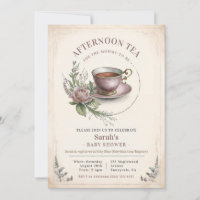 Elegante Chica de Invitación al Té de la Tarde en 