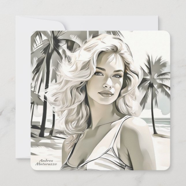 Elegante chica en blanco y negro (Anverso)