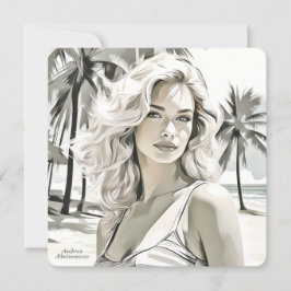 Elegante chica en blanco y negro