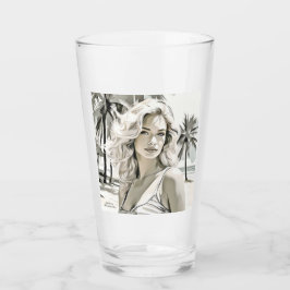 Elegante chica en blanco y negro