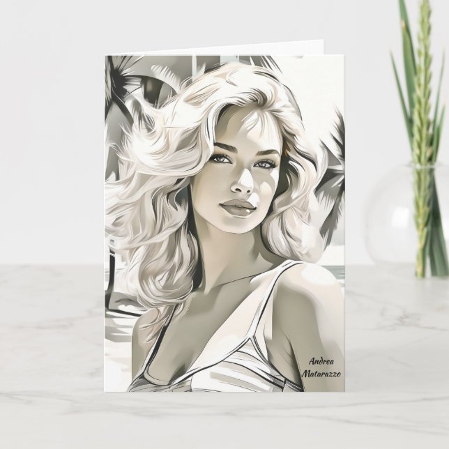 Elegante chica en blanco y negro (Anverso)