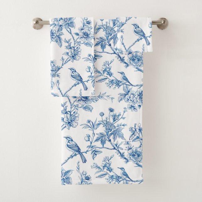 Elegante Chinoisería Floral Azul (In situ)