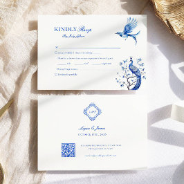 Elegante Chinoiserie Elección de comida Boda RSVP