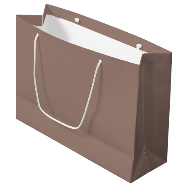 Elegante Choc Brown 9C7F74 Gran Bolsa de Regalo (Angulo Anverso)