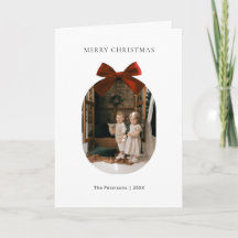 Elegante cinta de lazo rojo moderno foto Navidad