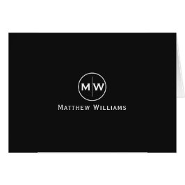 Elegante Círculo moderno negro de dos monogramas i