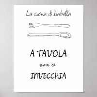 Elegante cita de la cuchara de arte de cocina ital