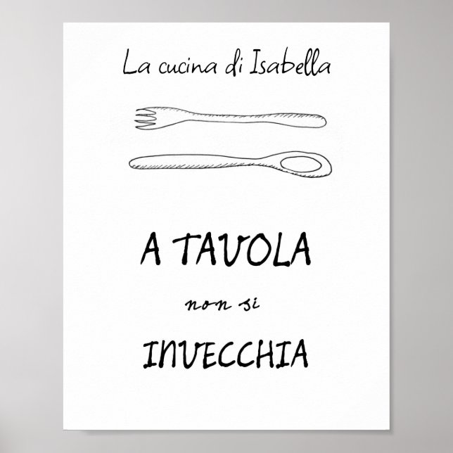 Elegante cita de la cuchara de arte de cocina ital (Frente)